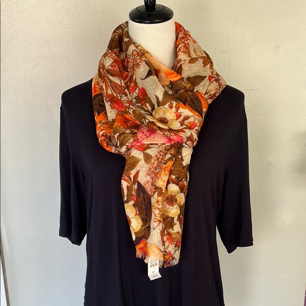 Talbots Floral Patterned Scarf